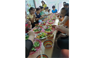 A Chinese CNC machine shop's weekend food party